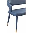 Pemberly Row Contemporary Soft Navy Finish Vegan Leather Bench