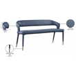 Pemberly Row Contemporary Soft Navy Finish Vegan Leather Bench