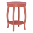 Pemberly Row Contemporary Wood Accent End Table in Coral Orange