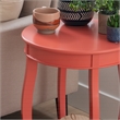 Pemberly Row Contemporary Wood Accent End Table in Coral Orange