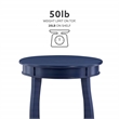 Pemberly Row Wood Accent Side Table with Tapered Legs and Shelf in Navy Blue