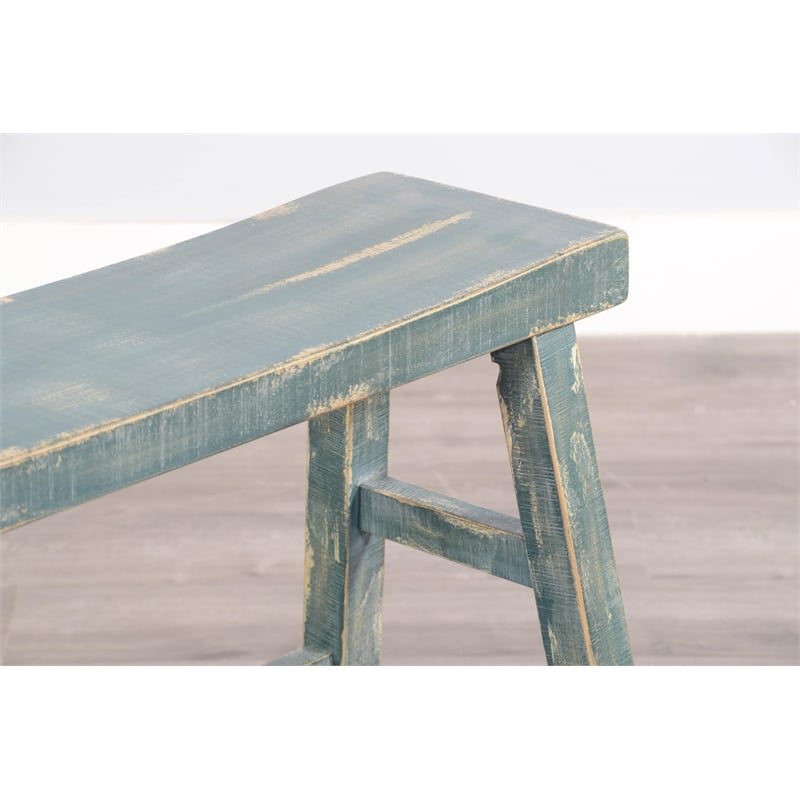 Pemberly Row Contemporary Sea Grass Finish Counter Wood Table