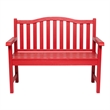 Pemberly Row Traditional Cedar Wood Patio Porch Garden Bench in Red