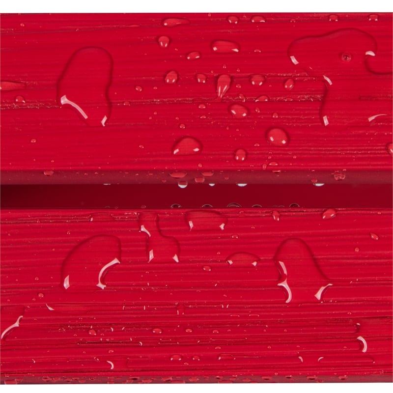 Pemberly Row Traditional Cedar Wood Patio Porch Garden Bench in Red