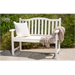 Pemberly Row Traditional Cedar Wood Patio Porch Garden Bench in White