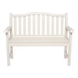 Pemberly Row Traditional Cedar Wood Patio Porch Garden Bench in White