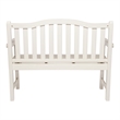 Pemberly Row Traditional Cedar Wood Patio Porch Garden Bench in White