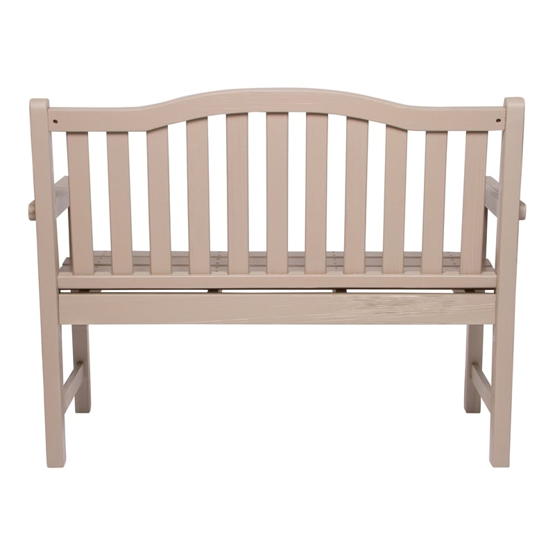Pemberly Row Traditional Cedar Wood Patio Porch Garden Bench in Gray