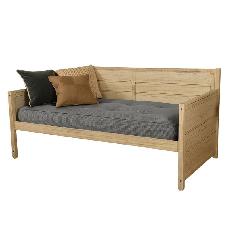 Pemberly Row Twin-size Tufted Fabric Daybed Mattress in Marmont Thunder