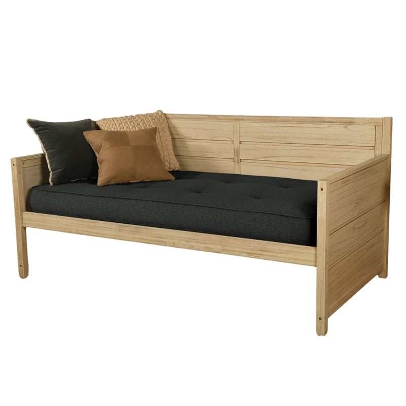 Pemberly Row Twin-size Fabric Daybed Mattress in Canton Black-Frame Not Included