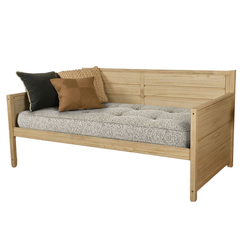 Pemberly Row Twin-size Fabric Daybed Mattress in Canton Gray-Frame Not Included