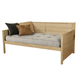 Pemberly Row Twin-size Fabric Daybed Mattress in Canton Gray-Frame Not Included