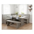 Pemberly Row Modern Alpine Gray Wood Breakfast Nook Dining Set