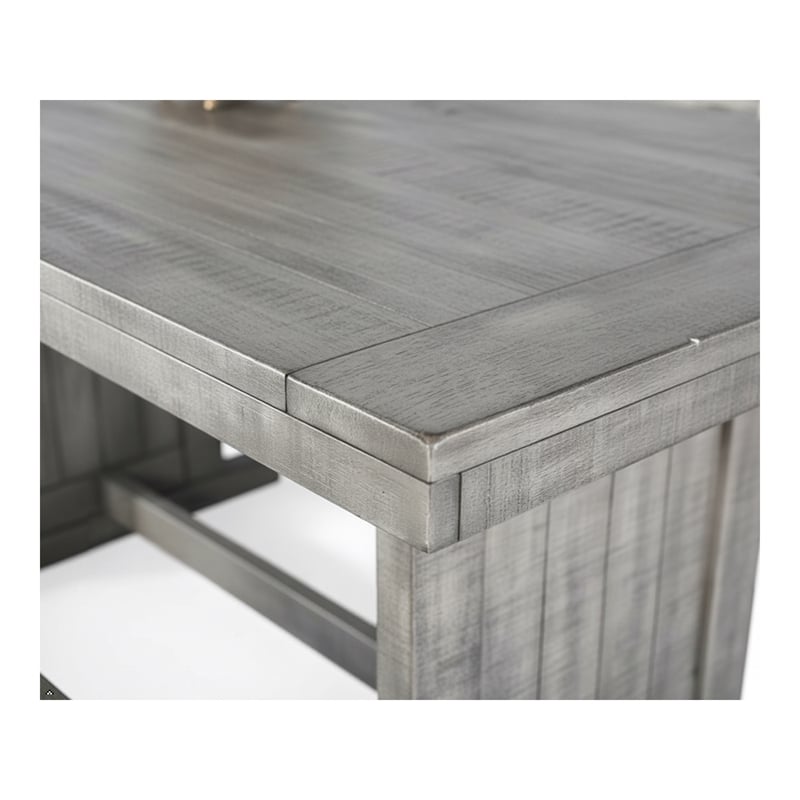 Pemberly Row Modern Alpine Gray Wood Breakfast Nook Dining Set