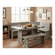Pemberly Row Modern Alpine Gray Wood Breakfast Nook Dining Set