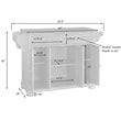 Pemberly Row Contemporary Wood Kitchen Island in Cherry / Silver
