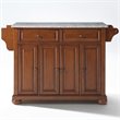 Pemberly Row Contemporary Wood Kitchen Island in Cherry / Gray
