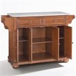 Pemberly Row Contemporary Wood Kitchen Island in Cherry / Gray