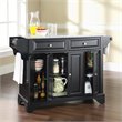 Pemberly Row Solid Granite / Wood Kitchen Island in Black / Gray
