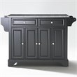 Pemberly Row Solid Granite / Wood Kitchen Island in Black / Gray