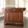 Pemberly Row Contemporary Wood Kitchen Island in Cherry & Silver