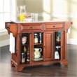 Pemberly Row Contemporary Wood Kitchen Island in Cherry & Gray
