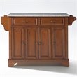 Pemberly Row Contemporary Wood Kitchen Island in Cherry & Gray
