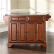 Pemberly Row Contemporary Wood Kitchen Island in Cherry & Gray