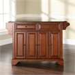 Pemberly Row Contemporary Wood Kitchen Island in Cherry & Black
