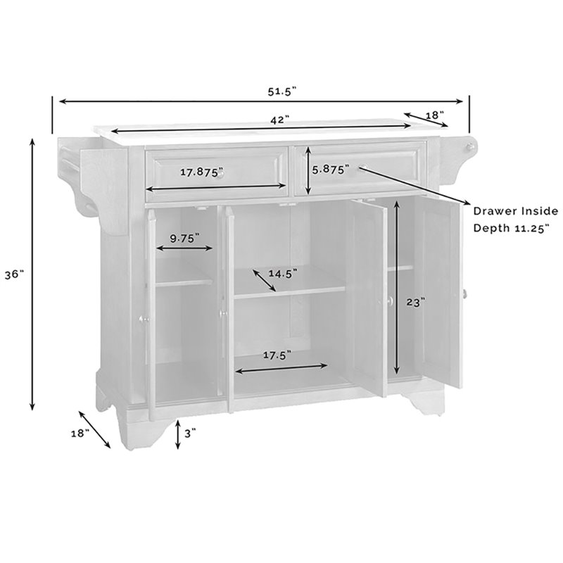 Pemberly Row Contemporary Wood Kitchen Island in Cherry & Black