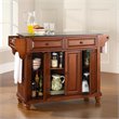 Pemberly Row Contemporary Wood Kitchen Island in Cherry / Black