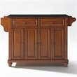 Pemberly Row Contemporary Wood Kitchen Island in Cherry / Black