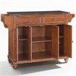 Pemberly Row Contemporary Wood Kitchen Island in Cherry / Black
