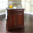 Pemberly Row Wood Portable Kitchen Island in Mahogany / Gray