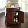 Pemberly Row Wood Portable Kitchen Island in Mahogany / Gray