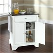Pemberly Row Modern Wood Portable Kitchen Island in White / Black