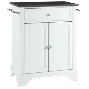 Pemberly Row Modern Wood Portable Kitchen Island in White / Black