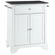 Pemberly Row Modern Wood Portable Kitchen Island in White / Black