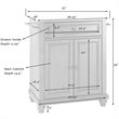 Pemberly Row Modern MDF Wood Portable Kitchen Island in Black