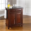 Pemberly Row Modern Wood Portable Kitchen Island in Mahogany