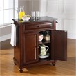 Pemberly Row Modern Wood Portable Kitchen Island in Mahogany