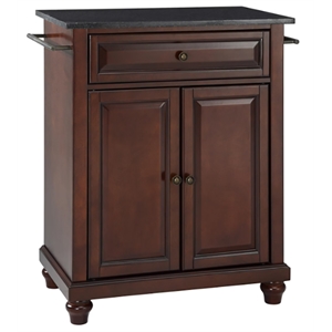 Pemberly Row Modern Wood Portable Kitchen Island in Mahogany