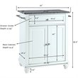 Pemberly Row Contemporary Wood Portable Kitchen Island in White