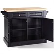 Pemberly Row Modern Wood Butcher Block Top Kitchen Island in Black