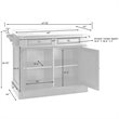 Pemberly Row Modern Wood Butcher Block Top Kitchen Island in Black