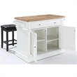 Pemberly Row Wood Kitchen Island with Square Stools in White