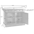 Pemberly Row Wood Kitchen Island with Square Stools in White