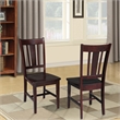 Pemberly Row Modern Wood Splat Dining Chair in Rich Mocha Set of 2