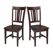 Pemberly Row Modern Wood Splat Dining Chair in Rich Mocha Set of 2