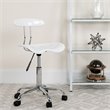 Pemberly Row Vibrant Computer Office Swivel Chair Seat in White and Chrome